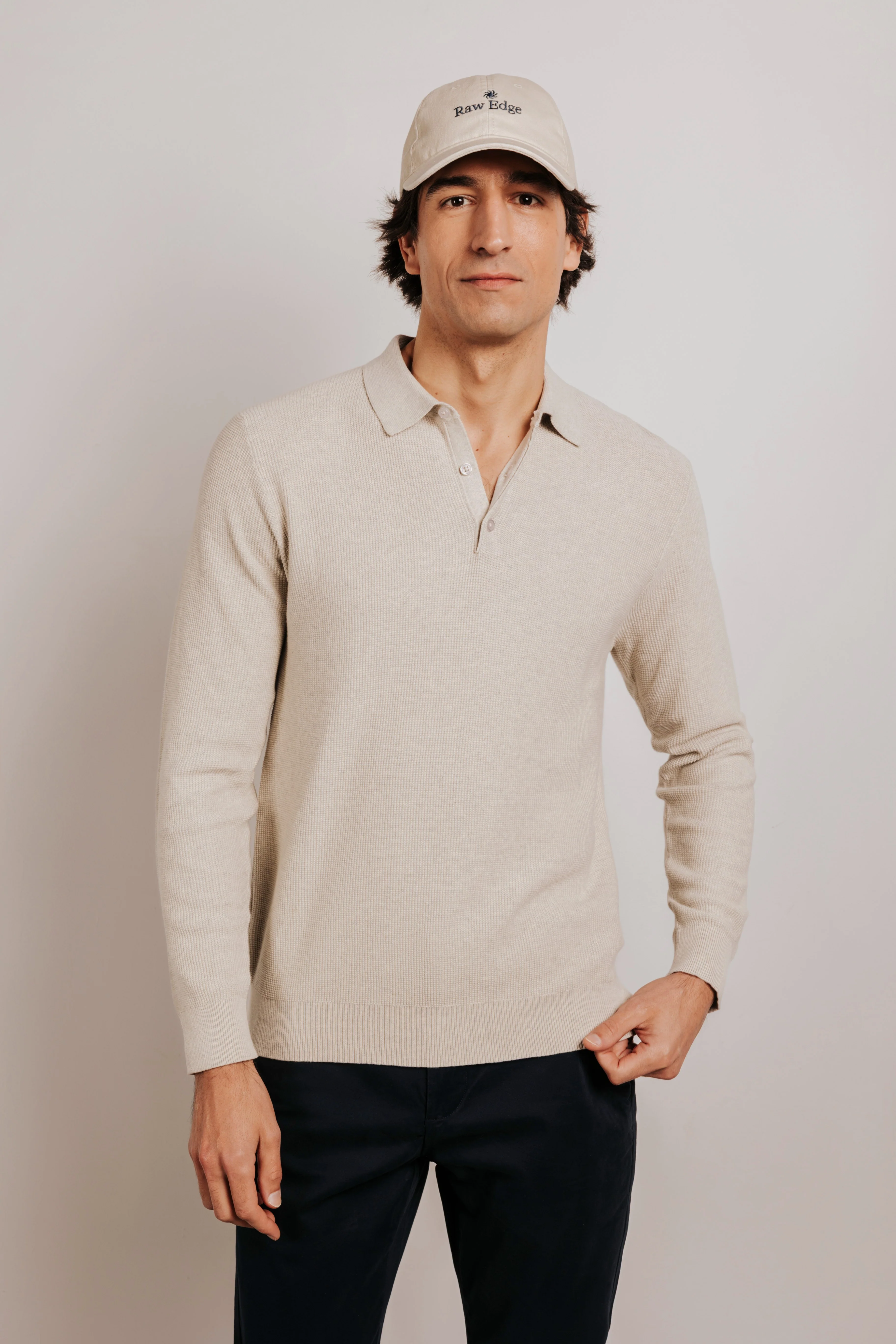 Jersey algodón cuello polo estructura