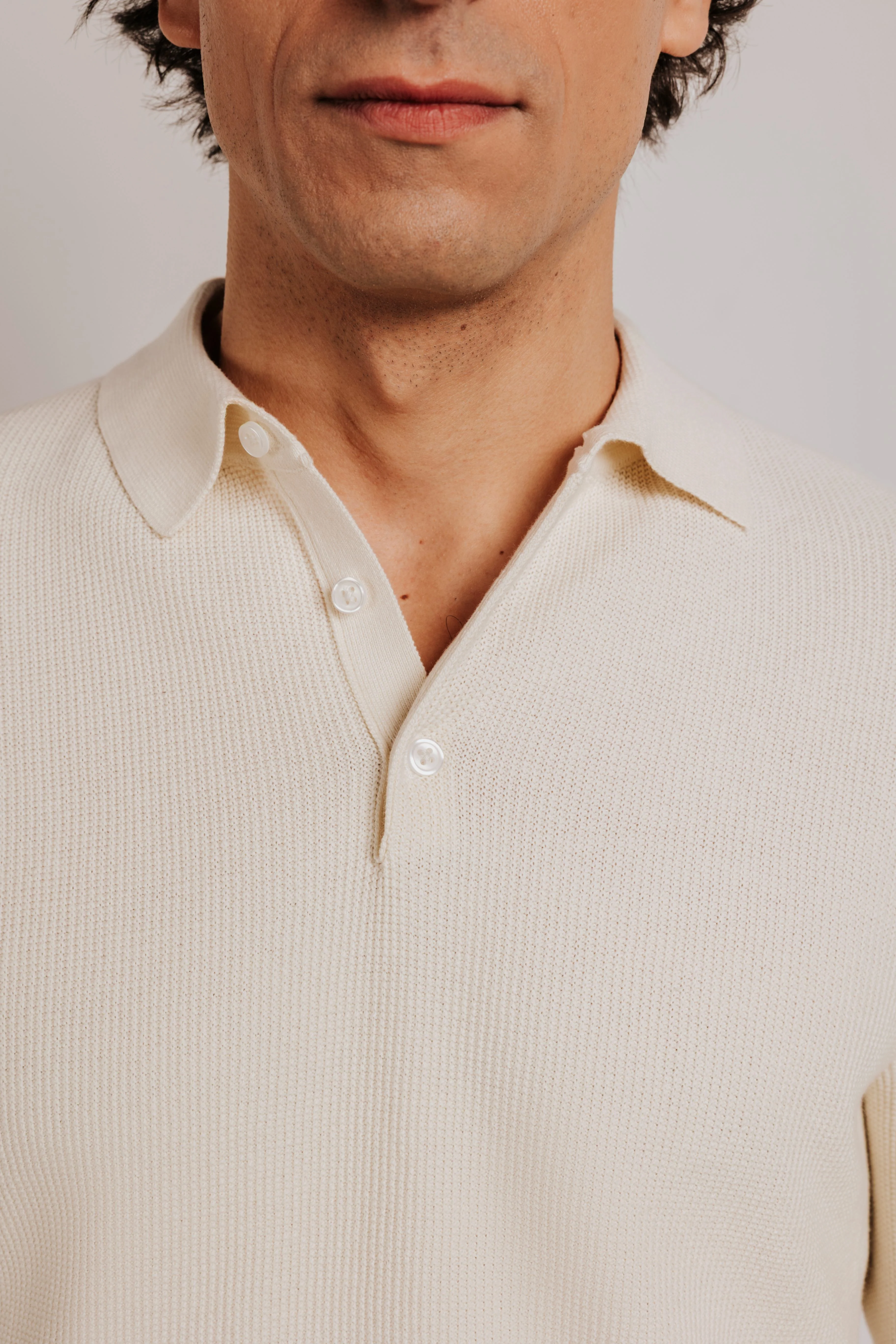 Jersey algodón cuello polo estructura - Image 2